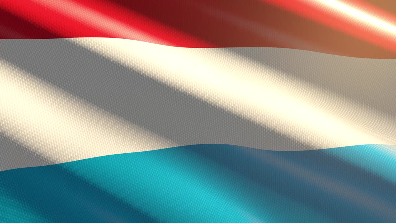 60FPS bright shiny velvet Luxembourg flag  waving background, 3D UHD 4k seamless loopable animation