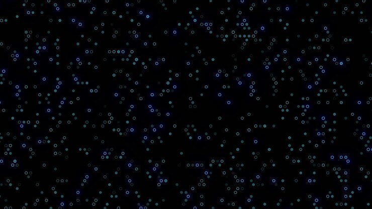 Blue dot binary code on black background unveiling the digital architecture