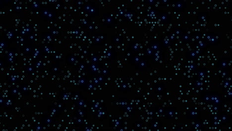 Blue dot binary code on black background unveiling the digital architecture