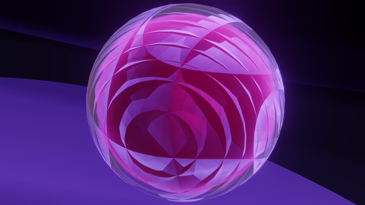 면처리되고 진화하는 유리 대리석 공 원활한 루프, 현대적이고 미래 지향적인 3d 애니메이션