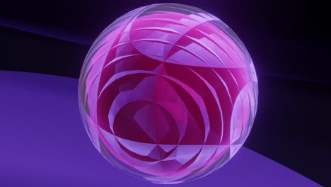 Faceted-and-evolving-glass-marble-ball-seamless-loop,-modern-and-futuristic-3d-animation