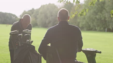 golfers on a green