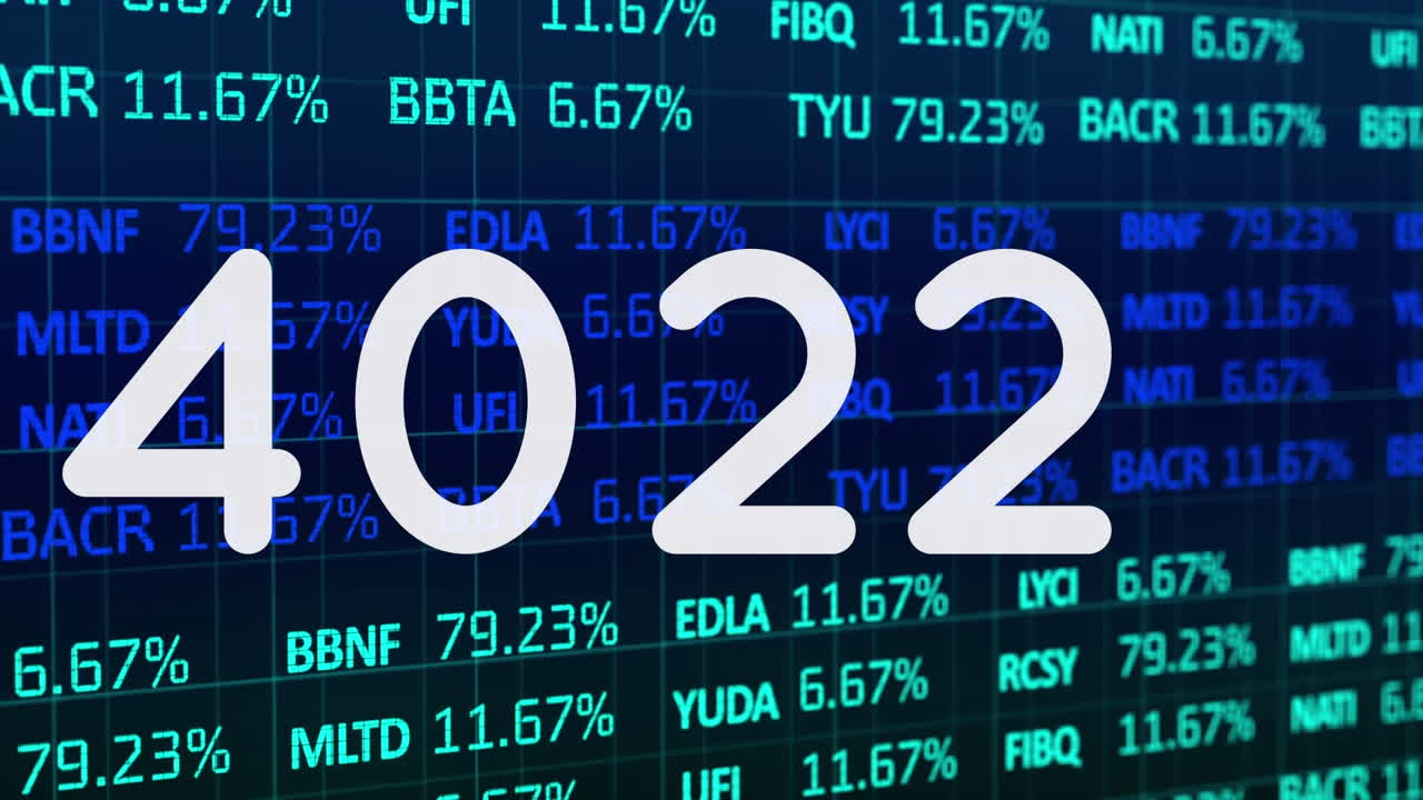 animazione di un numero che raggiunge 10000, tramite l'interfaccia di elaborazione dei dati sulle azioni finanziarie