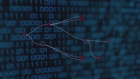 animación de la red de conexiones sobre el procesamiento de datos sobre fondo negro