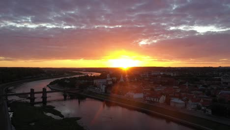 kaunas old town during golden hour