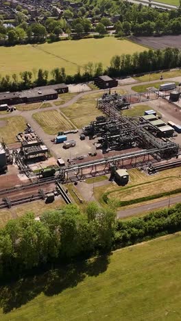 aerial view of an industrial oil and gas processing facility