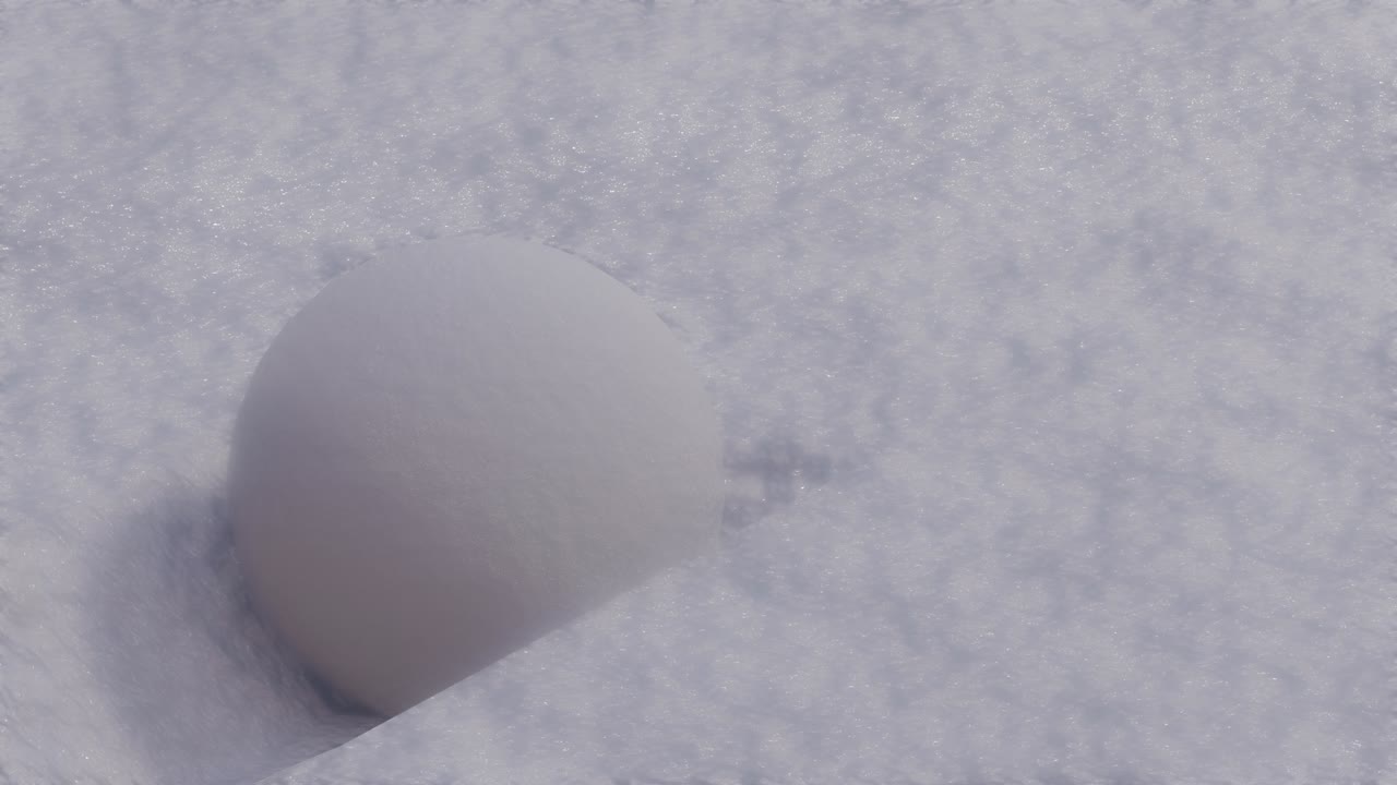 눈 속에서 굴러가는 스노우볼