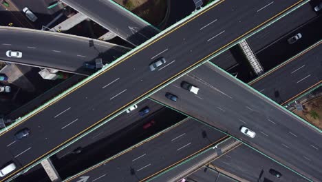 Top-down-drone-reveal-of-a-highway-in-Mexico-City