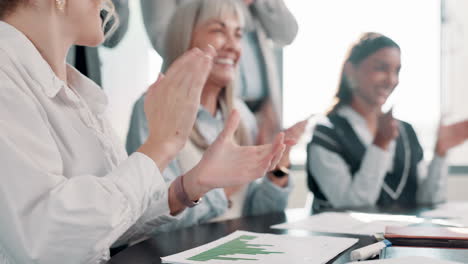 business team celebrating success at meeting