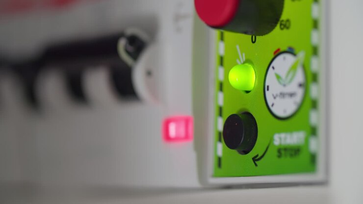Activating water heater - a close-up view