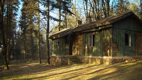 old abandoned ranche in the wild in the middle of nowhere moving forward