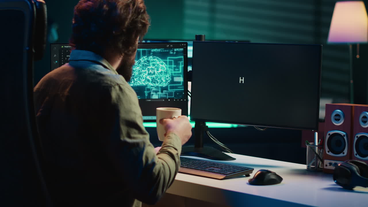 Programmer being asked existential questions by awaken AI gaining consciousness