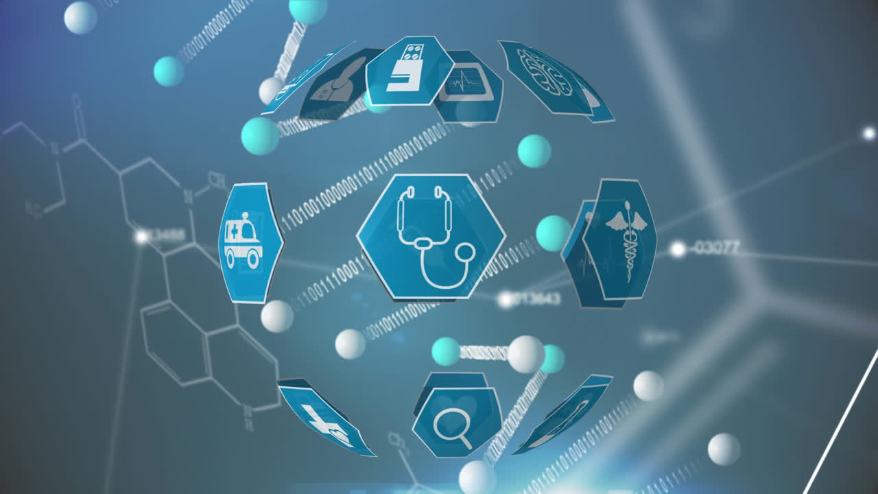 의료 아이콘과 dna 이중 나선