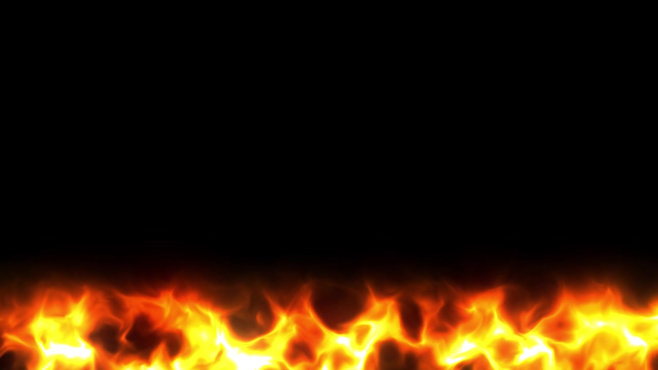 Flimrende ildflammer brændende på sort baggrund