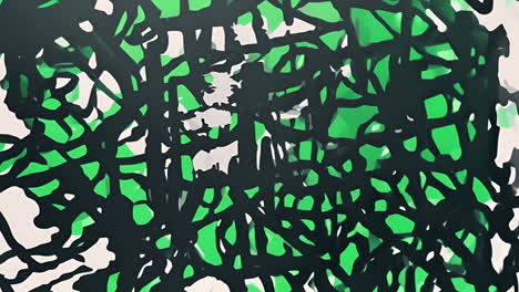 abstract green and black shapes animation over white background