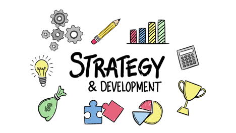 illustration of strategy development icon set