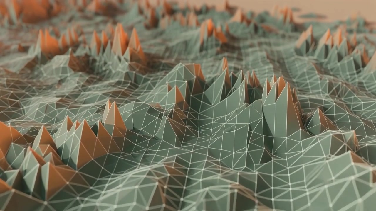 Abstract 3D Low Poly Terrain Landscape Animation