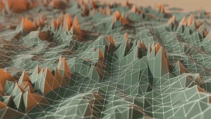 Abstract 3D Low Poly Terrain Landscape Animation
