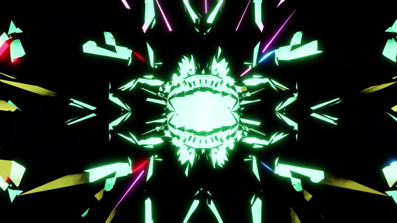 vj 루프 칼레도스코프 배경 박이는 다채로운 정의되지 않은 인물