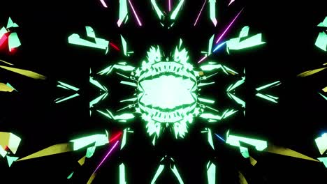 el fondo del caleidoscopio de bucle vj parpadea una figura indefinida multicolor