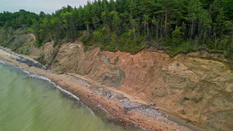 Coastal-erosion-along-the-Jurkalne-Seashore-in-Latvia---aerial-flyover