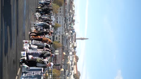 people fishing on a bridge in istanbul