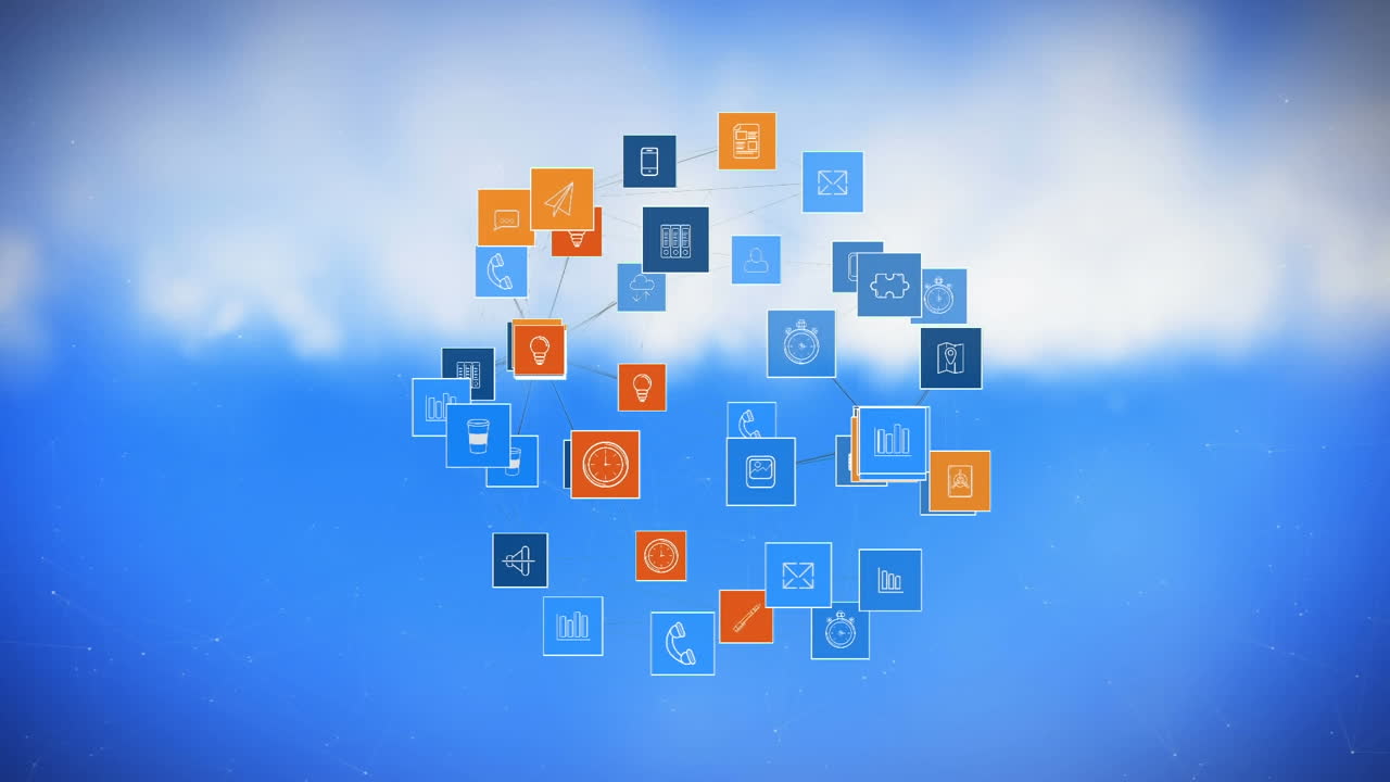 compuesto digital de varios iconos vectoriales industriales y el mundo