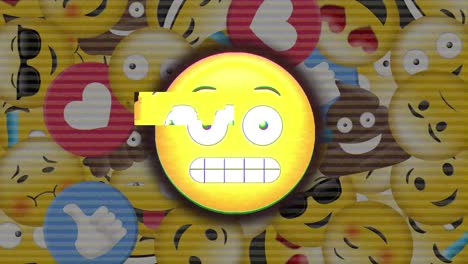 emoji de cara contra emoji de cara que caen en el fondo