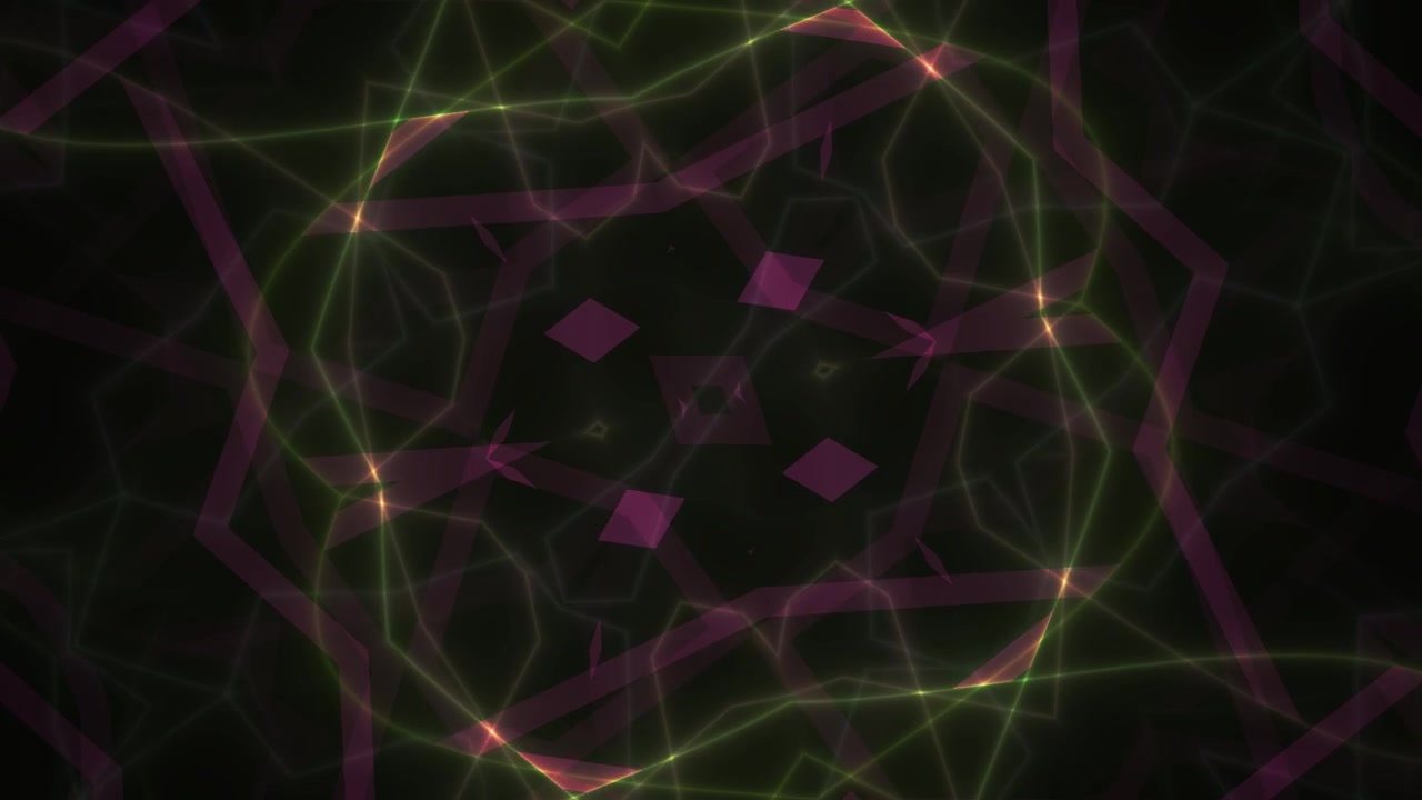 Abstract Glowing Geometric Kaleidoscope Pattern Loop