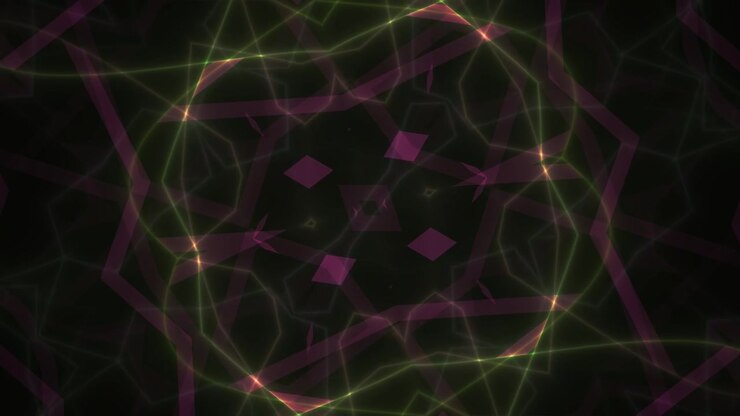 Abstract Glowing Geometric Kaleidoscope Pattern Loop