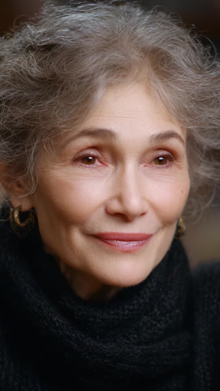 Aging Gracefully: Capturing the Warmth and Wisdom of an Elegant Woman in Two Expressive Frames