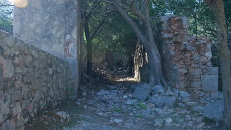 sun-drenched ruins of an abandoned village