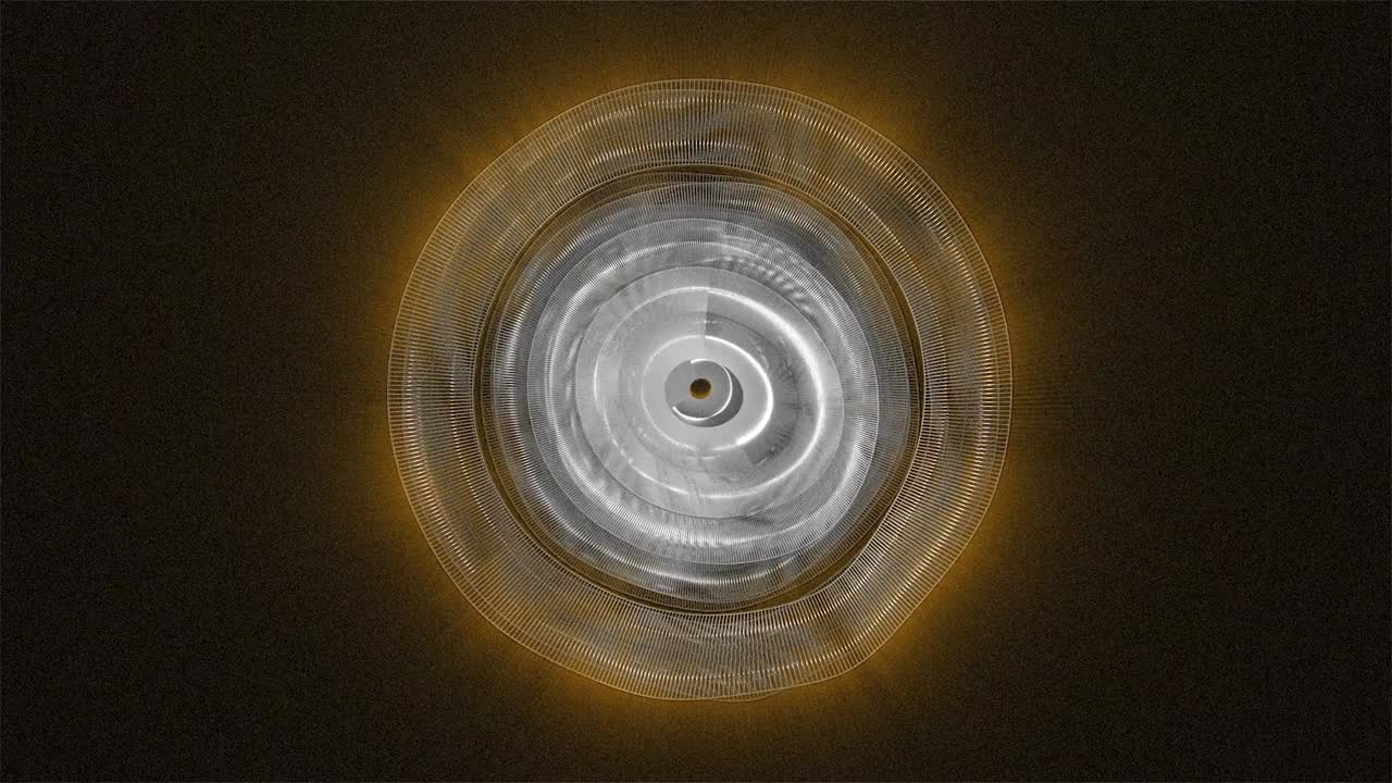 círculo abstracto con rayos de luz coloreados