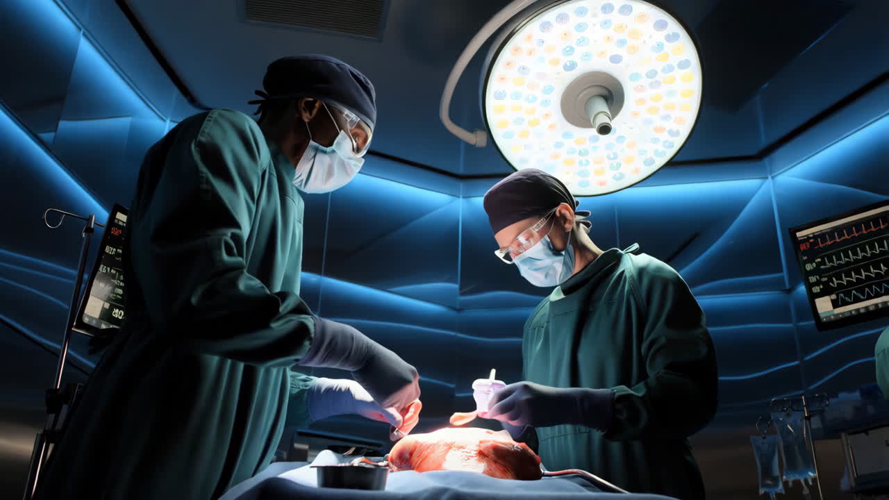 procedimiento quirúrgico en una sala de operaciones