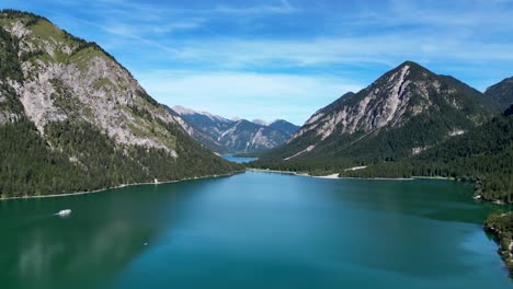 drone shot of alps mountain range in europe