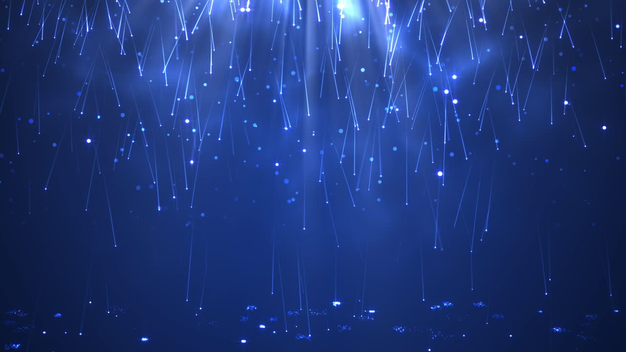 추상적인 빛나는 파란색 선과 입자 배경