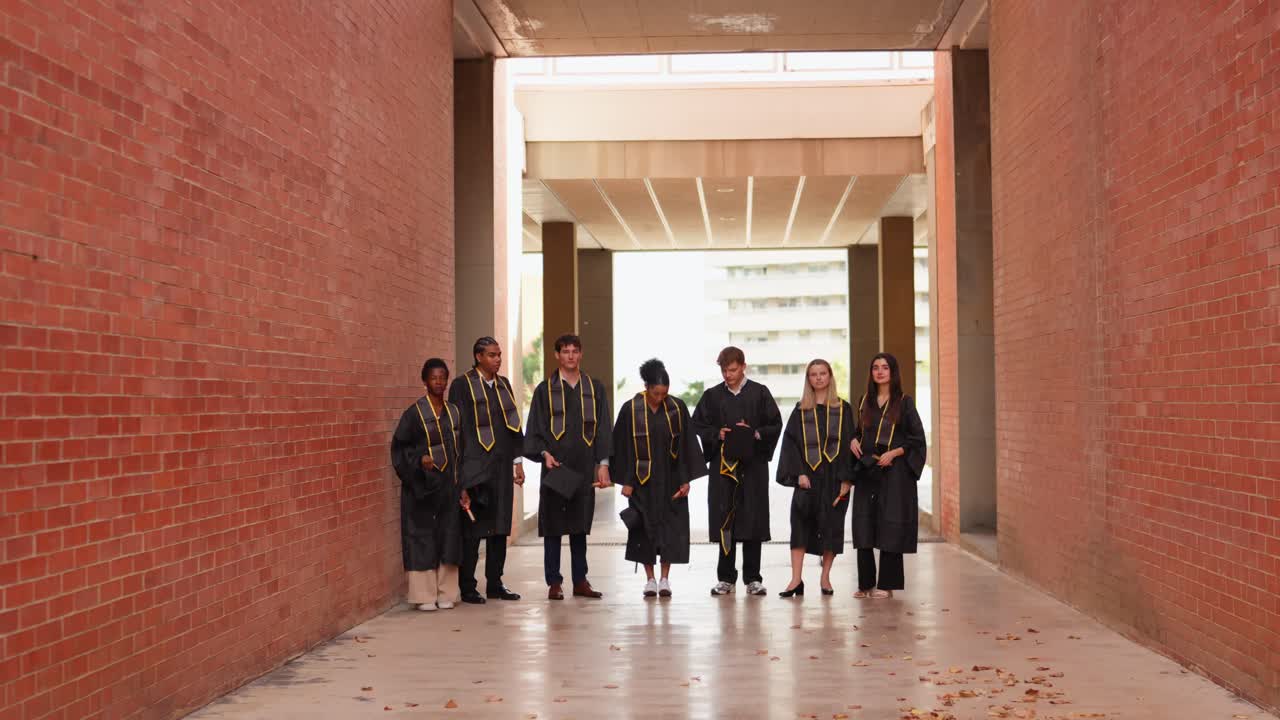 Graduation Ceremony with Students in Caps and Gowns