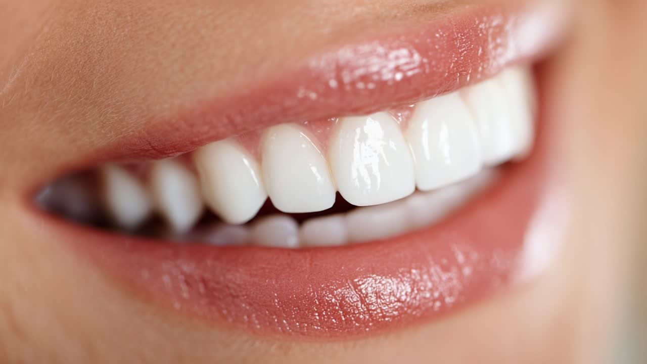 Captivating Smile Showcase: Highlighting the Beauty of a Bright and Healthy Smile with Radiant Teeth and Charming Lip Color in Two Frames