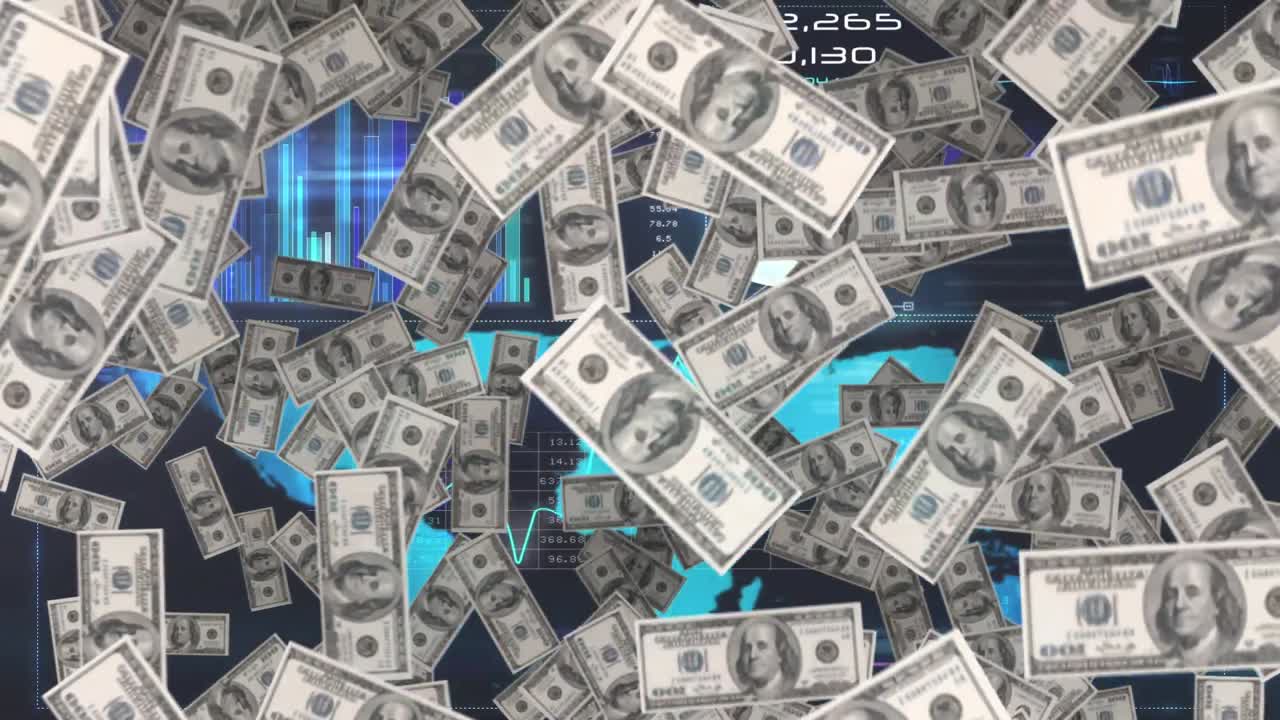 Los billetes en dólares caen.