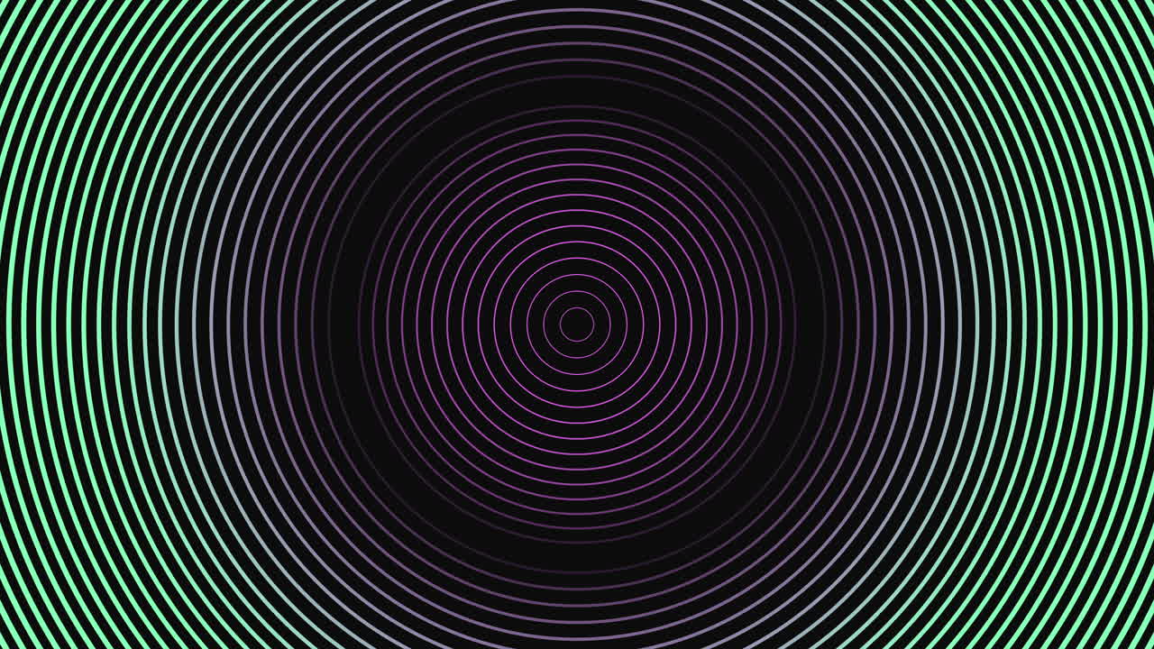 Rainbow spiral geometric circles pattern in 80s style