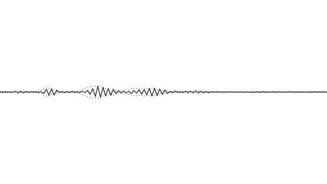 an audio visualization effect using thin and small black lines and dots on a white background