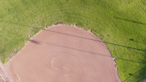 aerial drone view of softball - baseball field shot in 4k high resolution