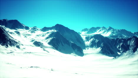 high mountains under snow in the winter