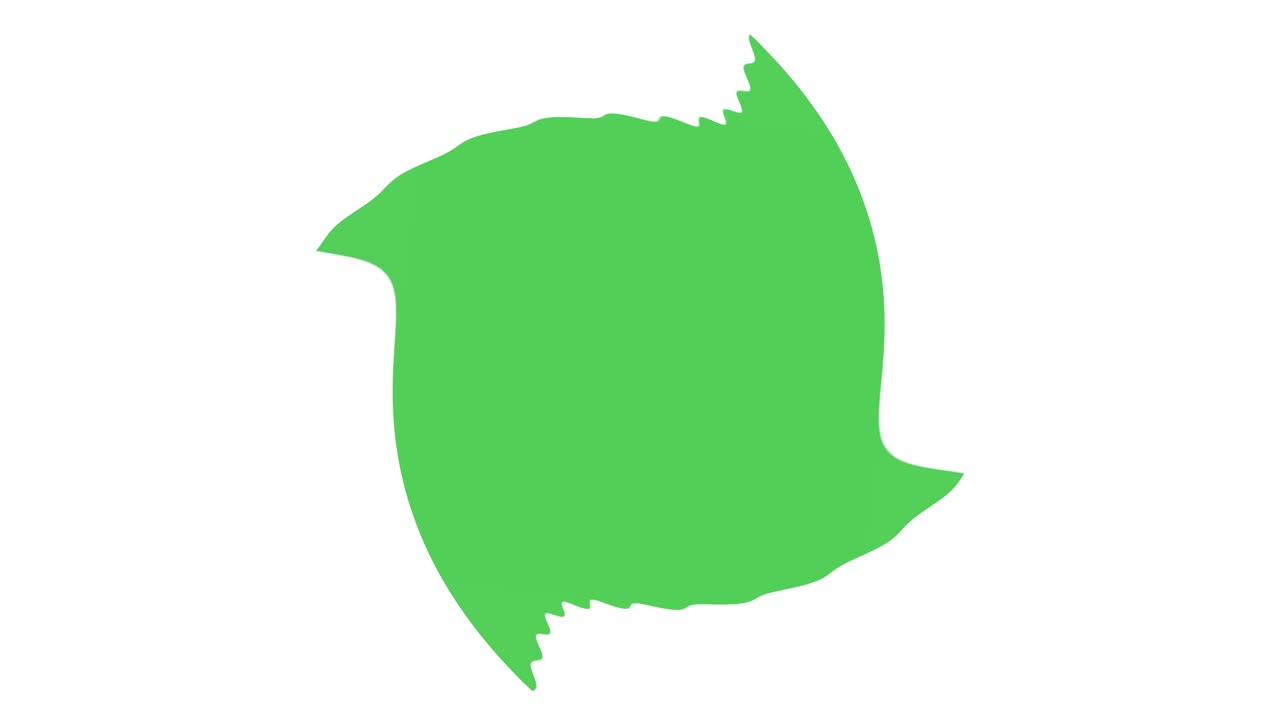 물결 모양의 가장자리로 비틀리고 맥동하는 거친 모양의 반복 가능한 애니메이션