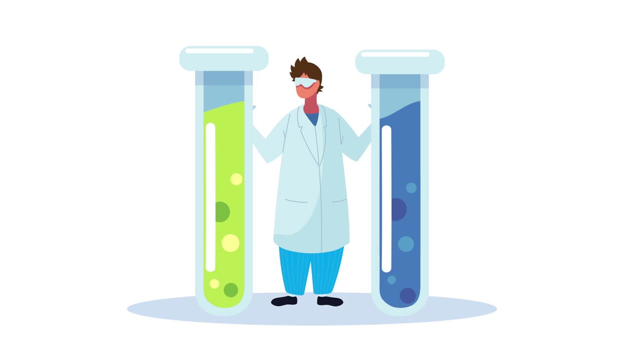 laboratory scientist with tubes test