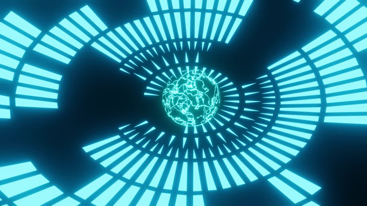 interfaz circular futurista, pantalla de alta tecnología, concepto de red de tecnología futura