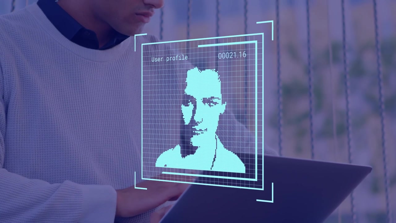 Animoituja digitaalisia kuvakkeita liikemiehen käyttäessä tablettia.