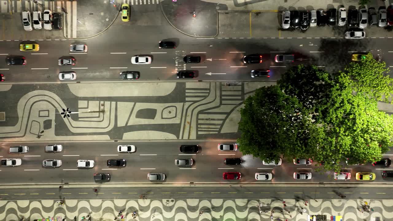 avenida de la costa en la playa de copacabana en río de janeiro, brasil