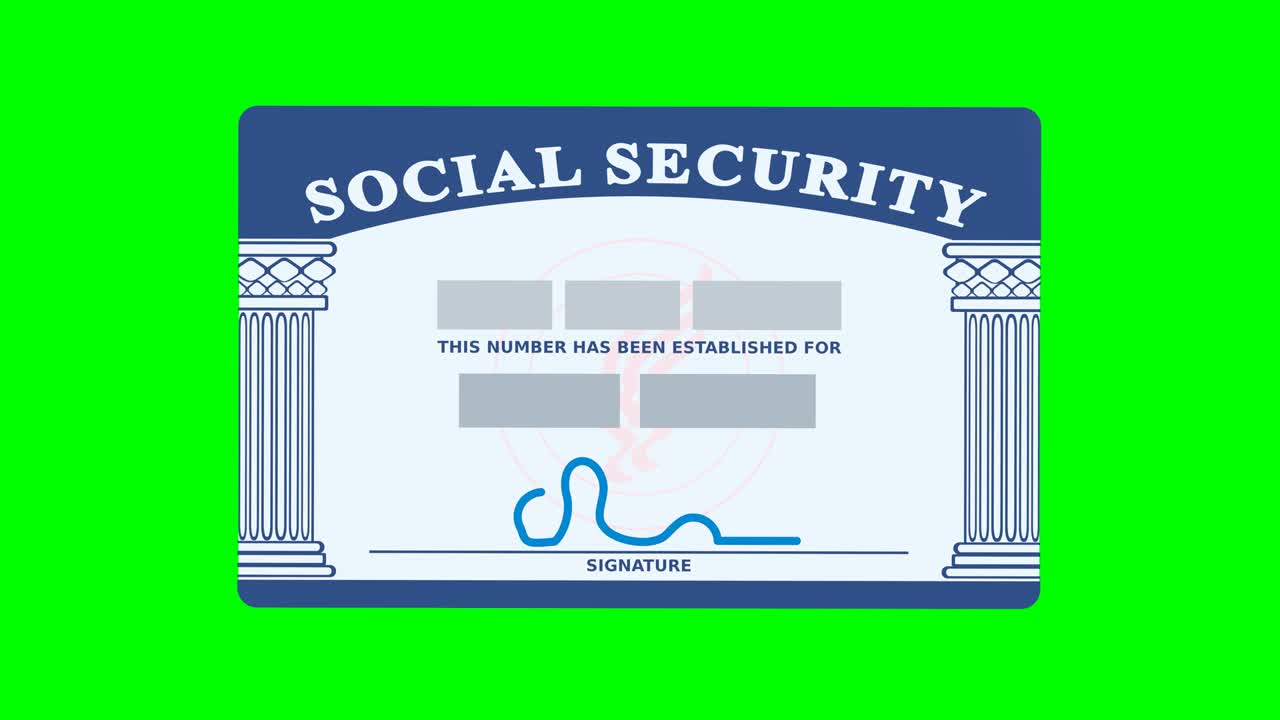 미국 사회보험 카드 (평평한 디자인)