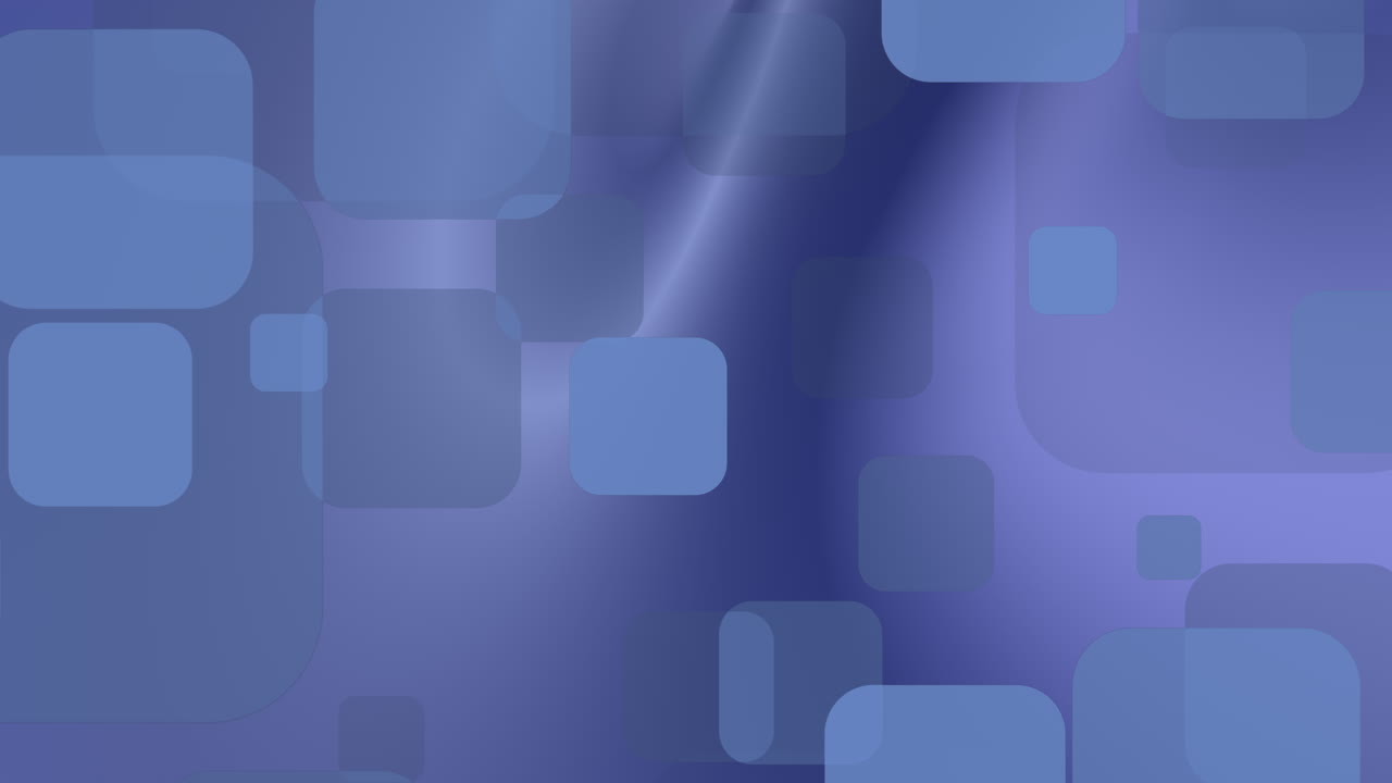 Violet floating squares create 3D modern corporate presentation background